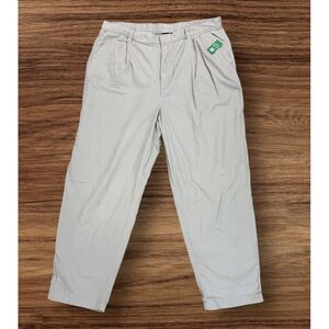 Gap Pants Womens 20 High Rise‎ Pleated Taper Cobblestone Beige Corduroy Washwell